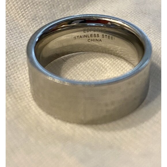 Lord’s Prayer with Cross Stainless Steel Band Ring ED FORCE Size 6 Christ Bible - Picture 2 of 7